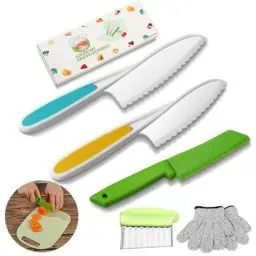 Produktbild: Kindermesser 5-teiliges Kinder Kochmesser Küchenmesser-Set zum Schneiden Kochen von Obst oder Gemüse, Sicherheit Kinder Messer ab 3 jahre Geschenksets für Kinder