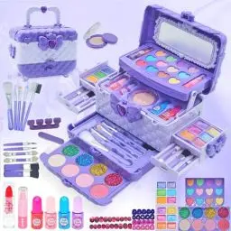 Produktbild: Kinderschminke Set Mädchen Kinder Make Up Set - 57PCS Kinder Schminkset Mädchen,Kinder Schminkkoffer Mädchen Spielzeug,Prinzessin Weihnachts Geburtstags Geschenke für Mädchen 4 5 6 7 8 9 10 11 Jahre