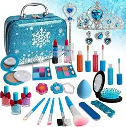 Produktbild: Kinderschminke Set Mädchen, Waschbar Make up Set mit Schminkkoffer Kinder Rollenspiel Schminke Mädchen Spielzeug Weihnachts Halloween Geburtstags Geschenk für Mädchen 4 5 6 7 8 9 10 Jahre