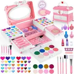 Produktbild: Kinderschminke Set Mädchen - 66Pcs Schminkkoffer Mädchen, Grils Makeup Waschbar Schminke Kinder Mädchen, Schminkset Mädchen für Weihnachts Geburtstags Geschenke für 3-12 Jahre