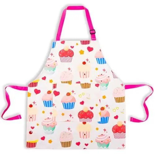 Produktbild: Kinderschürze,Große Taschenschürze,Kinderschürze Zum Kochen und Backen,Wasserdicht Polyester Schürzen,Gartenschürze mit Verstellbarem Gurt für 6-12 Jahre Junge Mädche für Küche Kochen Backen Malerei