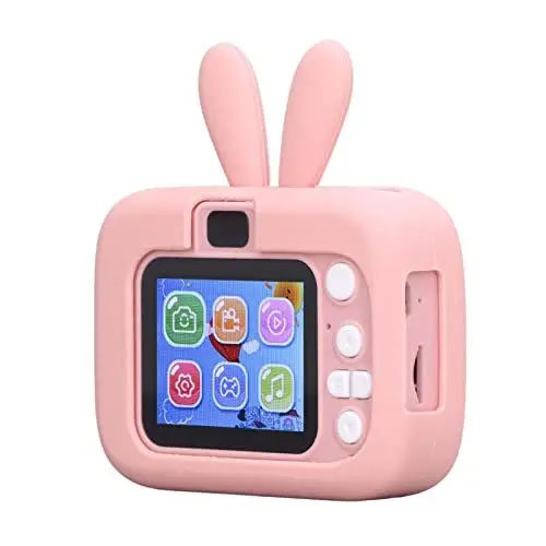 Produktbild: TOPINCN Kinder-Selfie-Kamera, Kinderkamera, Digital, 20 MP, Kinder-Selfie-Spielzeug, Kleinkind-Kamera, Kaninchenform, 2 Zoll, Tragbare Digitalkamera für Mädchen und (Rosa)