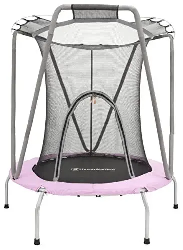 Produktbild: Kindertrampolin mit Sicherheitsnetz, Gartentrampolin 3-8 Jahre alt, Trampolin aus verzinktem Stahl für den Innen- und Außenbereich, belastbar bis 25 kg, Größe 137 cm