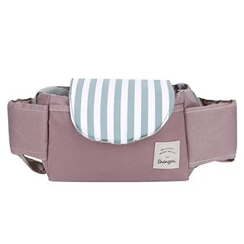 Produktbild: Kinderwagen Hängetasche Organizer Universal Cup Holder Aufbewahrungstasche Kinderwagen Zubehör Mit Beweglichen Internen Partitionbaby Store Flaschen Kaffeetassen(Minze Streifen)