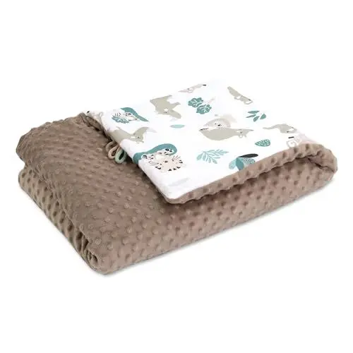 Produktbild: Babydecke Kuscheldecke Baby Decke Winterdecke mit Plüschstoff 75x100 cm - Kinderdecke Kinderwagen Blanket Babydecken Kinderwagendecke und Erstausstattung für Neugeborene und Kinder