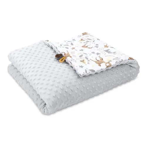 Produktbild: Babydecke Kuscheldecke Baby Decke Winterdecke mit Plüschstoff 75x100 cm - Kinderdecke Kinderwagen Blanket Babydecken Kinderwagendecke und Erstausstattung für Neugeborene und Kinder