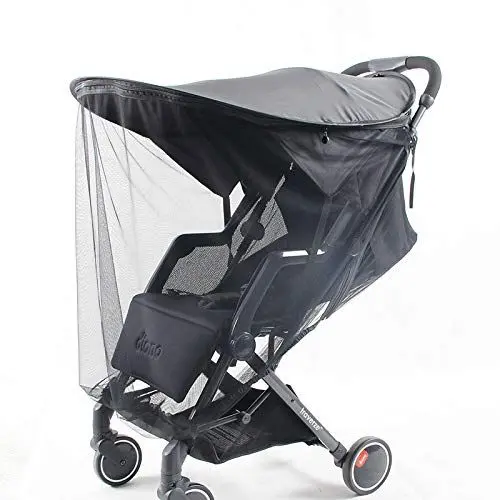 Produktbild: BAYINBROOK Sonnenschutz für Kinderwagen, universeller UV-Schutz mit Anti-Moskito-Funktion, für vier Jahreszeiten, Schwarz, wasserfest, Spandex, Schutz für Kinderwagen und Babytragetasche