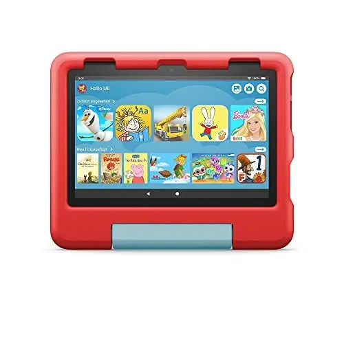 Produktbild: Kindgerechte Schutzhülle von Amazon für das Fire HD 8-Tablet (nur kompatibel mit der 12. Generation, 2022), rot