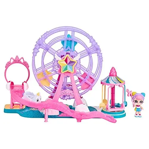 Produktbild: Kindi Kids Minis Collectable Ferris Wheel Carnival Playset and Rainbow Kate Posable Bobble Head Figurine