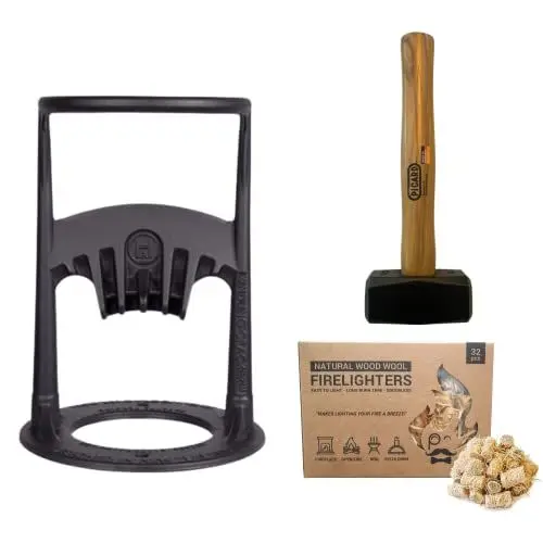 Produktbild: Kindling Cracker Original Feuerholzspalter inkl. Hammer und Natürliche Feueranzünder