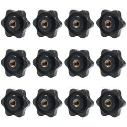Produktbild: KINDPMA 12 Stück M6 Sterngriffmutter Kunststoff Griffmutter Flügelmutter Rändelmutter Sternschraubenkopf Äußerer Durchmesser 32mm für Mechanische Industrie,Möbel,Werkzeugmaschine,Elektronische Geräte