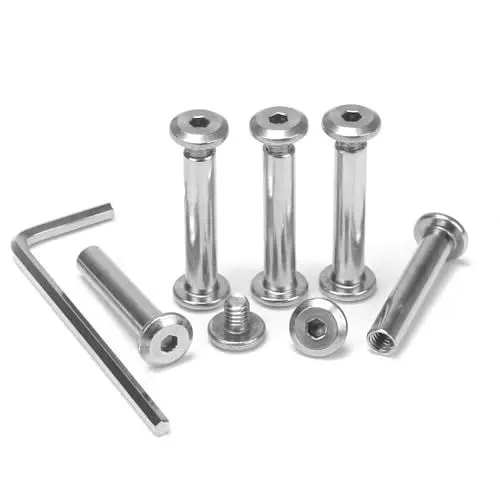 Produktbild: KINDPMA 35 Sets M4*25mm Verbindungsschraube Möbelschrauben Hülsenschrauben Möbelverbinder Schrankverbinder Innensechskant Edelstahl Flachkopfschrauben Hülsenmutter für Schränken,Holzbret,Türgriffen