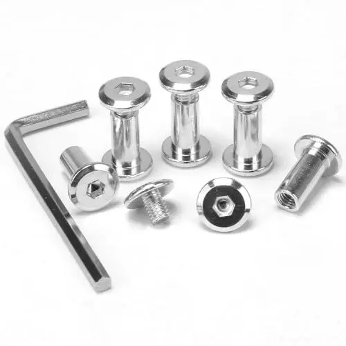 Produktbild: KINDPMA 35 Sets M6*15mm Verbindungsschraube Möbelschrauben Hülsenschrauben Möbelverbinder Schrankverbinder Innensechskant Edelstahl Flachkopfschrauben Hülsenmutter für Schränken,Holzbret,Türgriffen