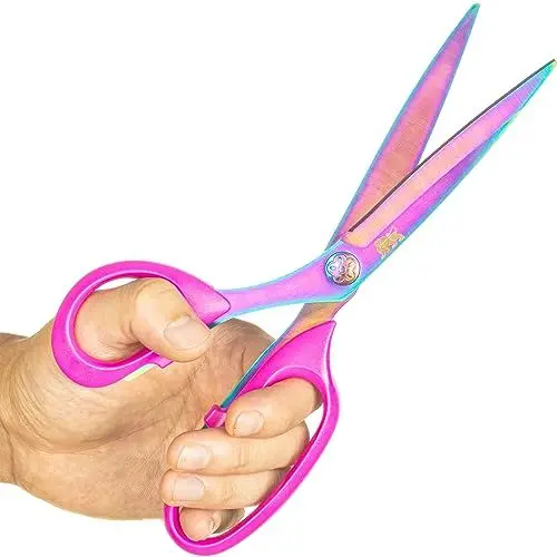 Produktbild: KING LION Linkshänder Schere Erwachsene, Titan-Beschichtung geschmiedetem Edelstahl, Komfort Grip Schere, super-scharf, für Büro Home General Use Professional Crafting, 9,3 Zoll