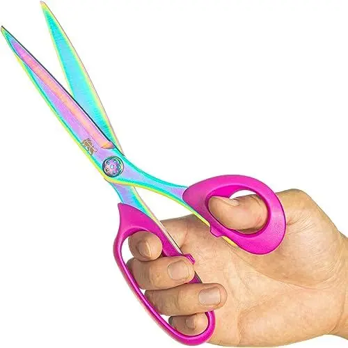 Produktbild: KING LION Rechtshänder Schere Erwachsene, Titan-Beschichtung geschmiedetem Edelstahl, Komfort Grip Schere, super-scharf, für Büro Home General Use Professional Crafting, 9,3 Zoll