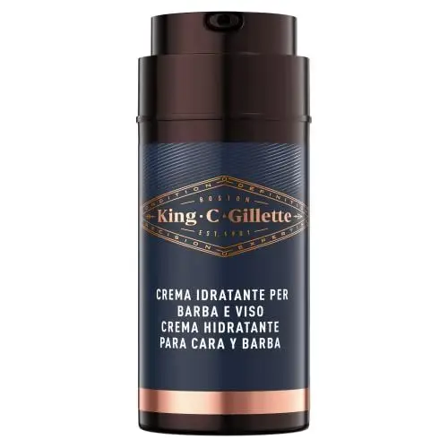 Produktbild: King C. Gillette Feuchtigkeitscreme für Herren und Bart, Pflege für Herren, mit Vitamin B, 1 Packung mit 100 ml, ideal für Herren-Bart-Set, Geschenkidee für Herren