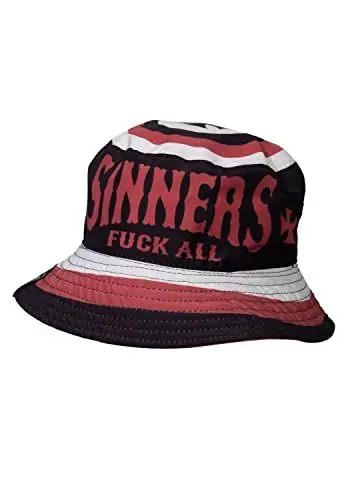 Produktbild: King Kerosin Herren Bucket Hat Fischerhut Anglerhut Sonnenhut Wendefunktion Atmungsaktiv Mütze Red Baron
