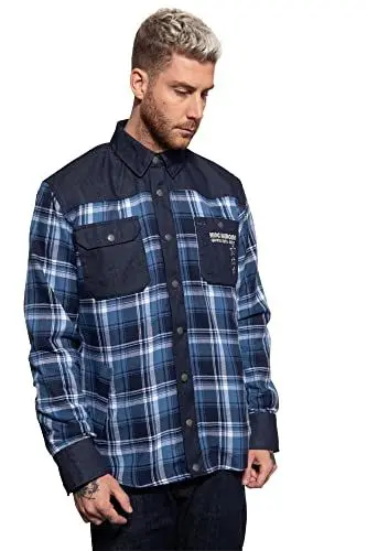 Produktbild: King Kerosin Herren Outdoor Funktionshemd Karo Hemd Funktionsjacke Softshell Innenfutter Chopper ´Till Death