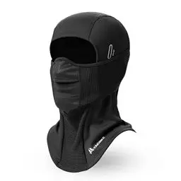 Produktbild: KINGBIKE Sturmhaube Fahrrad Winter Ski Maske Sturmhaube Kaltes Wetter Warm Anti Beschlag Winddicht Skifahren Snowboard Eisfischen Radfahren Motorrad Maske für Männer Frauen Schwarz (Lycra+Fleece, 1)