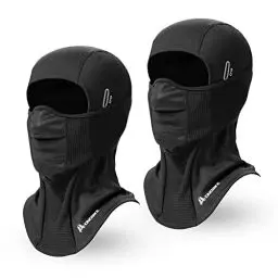 Produktbild: KINGBIKE Sturmhaube Fahrrad Winter Ski Mask Balaclava Kaltes Wetter Warm Anti Nebel Brille Tragen Winddicht Skifahren Motorradfahren für Herren Damen Schwarz (Lycra(50%)+Fleece(50%), 2)