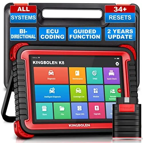 Produktbild: KINGBOLEN K8 Obd2 Diagnosegerät für Alle Fahrzeuge,Bi-Direktionale Auto Diagnosegerät mit 2-Jahres-Update, 34+ Dienst Zurücksetzen, Alle Systemdiagnosen, Active Test,ECU-Kodierung