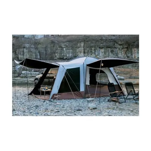 Produktbild: KingCamp Boundless X5 B Heckzelt, Großes Busvorzelt für 4-6 Personen, 3000 mm Wassersäule Campingzelt, Campingvorzelt für Familien, Geeignet für SUVs, Wohnmobilen und Bussen