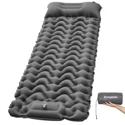 Produktbild: KingCamp Camping Isomatte Selbstaufblasend mit Fußpumpe, Luftmatratze 1 Personen mit integrierten Kopfkissen Outdoor Ultraleichte Camping Matratze kleines Packmass, für Strand, Wandern, Trekking,Zelt