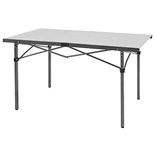 Produktbild: KingCamp Campingtisch klappbar Klapptisch mit Aluminiumrahmen Aufrollbare Tischplatte(136x70 cm) für 4-6 Personen Campingtisch faltbar mit Tragetasche belastbar bis 80 kg,Silber,XL