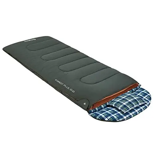 Produktbild: KingCamp Schlafsack Outdoor Deckenschlafsack Winterschlafsack 4 Jahreszeiten 3-1 XXL Baumwolle Flanell Innenfutter bis -18°C 230x90 cm mit Kopfkissen für Outdoor Camping