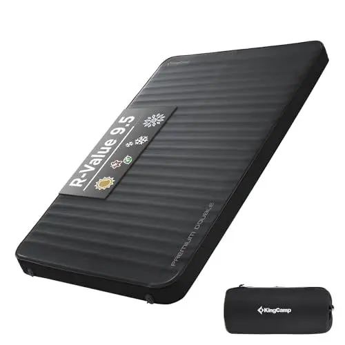 Produktbild: KingCamp Super Komfort Selbstaufblasende Doppelbett Campingmatratze Isomatte mit 3D-Konstruktion und Schaumstoffkern für 2 Personen 201 × 128 × 7.5 cm