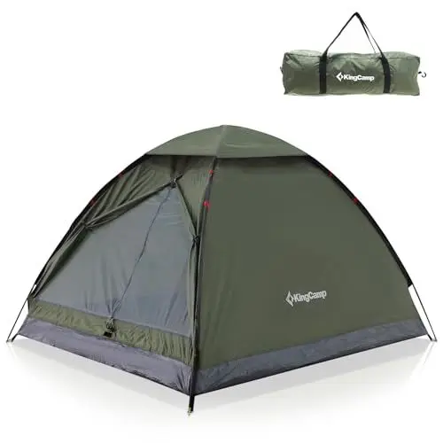 Produktbild: KingCamp Ultraleicht Camping Zelt MONDOME II für 2 Personen - Wasserdichtes Zelt, Kompakt und Rucksack-freundlich - Ideales Zelt für Camping, Trekking und Outdoor-Aktivitäten,Grün