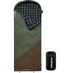 Produktbild: KingCamp Unisex-Adult Schlafsack Winter, 300G Grün/Braun L, 230×90cm
