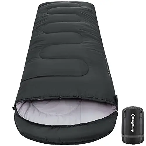 Produktbild: KingCamp Schlafsack Winter Outdoor Warmer Deckenschlafsack Tragbar Leicht 3-4 Jahreszeiten Camping Schlafsack für Kinder & Erwachsenen beim Camping Trekking 1.9 KG Schwarz