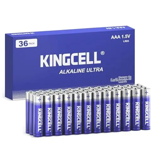Produktbild: KINGCELL AAA Batterien 36 Stück, Max Alkaline Batterien AAA Ultra-Langlebigkeit, 10 Jahre Haltbarkeit, Auslaufsicher Perfekt für Kinderspielzeug, Verschiedene Haushaltsgeräte