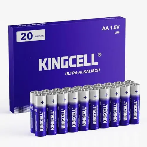 Produktbild: KINGCELL AA Batterien 20 Stück, Hochleistungs Alkaline Batterien AA mit Extrem Langer Lebensdauer, Auslaufsichere 1,5V AA Batterien 10 Jahre Haltbarkeit für Haushalt und Büro