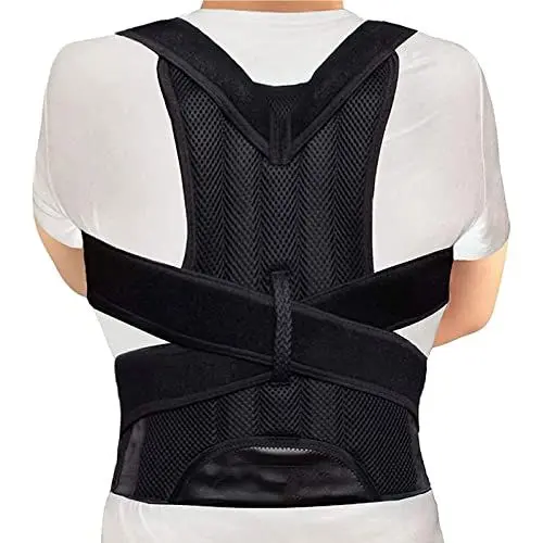 Produktbild: KINGCOO Rücken Geradehalter Rückenbandage, Atmungsaktive und Verstellbare Rückenstützen Buckelkorrekturgurt Haltungskorrektor für Herren Damen,Reduziert Nacken Rücken Schulterschmerzen(4XL,Schwarz)