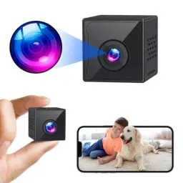 Produktbild: KINGDANS Mini Kamera, 2K HD Überwachungskamera, WLAN Kamera Überwachung innen, Mini Kamera Live Übertragung Handy APP mit Langer Akkulaufzeit, kleine Kamera mit Nachtsicht und Bewegungserkennung