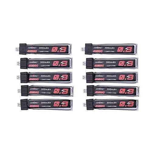 Produktbild: KINGDUO 10 Stücke 3.8 V 300 Mah 40/80 C 1S Hv 4.35 V Lipo Batterie Ph2.0 Stecker Für Eachine Mülleimer Snapper6 7 Mobula7