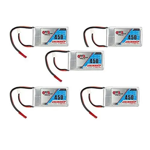 Produktbild: KINGDUO 5 Stücke Gnb 7.4 V 450 Mah 2S 80 / 160C Lipo Batterie Jst-Stecker Für Eachine Aurora 90 100 FPV Racer