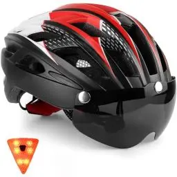 Produktbild: KINGLEAD Fahrradhelm Herren Fahrradhelm Damen Fahrradhelm mit Licht MTB Fahrradhelm mit Magnetischem Visier,Helm Fahrrad Verstellbarer Leichter Rennrad Helm