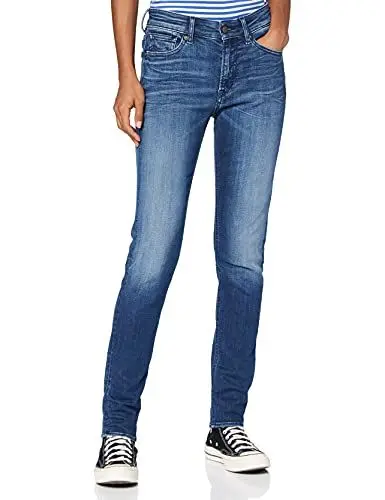 Produktbild: Kings of Indigo Damen Juno HIGH Jeans, Blau (MYLA MEDIUM Worn 4023), 28W / 30L