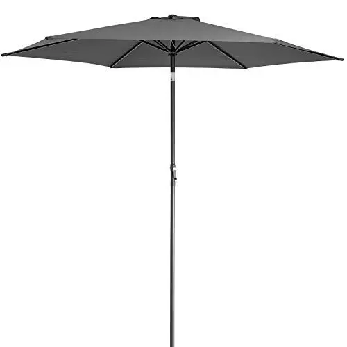 Produktbild: Kingsleeve® Sonnenschirm 300cm UV Schutz 80+ Abdeckung Kurbel Knickbar Alu Rund Balkon Terrasse Garten Balkonschirm Kurbelschirm Marktschirm Anthrazit