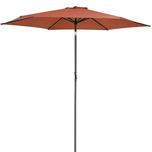 Produktbild: Kingsleeve® Sonnenschirm 300cm UV Schutz 80+ Abdeckung Kurbel Knickbar Rund Balkon Terrasse Garten Balkonschirm Kurbelschirm Marktschirm Terracotta