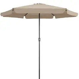 Produktbild: Kingsleeve® Sonnenschirm 330cm UV Schutz 80+ Kurbel Schutzhülle Alu Groß Rund Balkon Terrasse Garten Balkonschirm Kurbelschirm Marktschirm Taupe