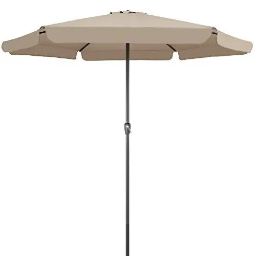 Produktbild: Kingsleeve® Sonnenschirm 330cm UV Schutz 80+ Kurbel Schutzhülle Alu Groß Rund Balkon Terrasse Garten Balkonschirm Kurbelschirm Marktschirm Taupe
