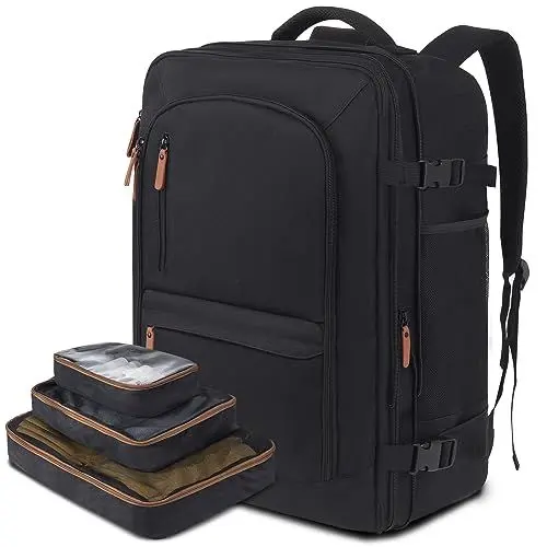 Produktbild: KINGSLONG Reiserucksack Flugzeug, Laptop Rucksack für 17,3 Zoll, erweiterbar Handgepäck Rucksack für Herren Damen, groß 36-46L Business Rucksack Travel Backpack für Weekender Reisen Arbeit