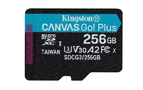 Produktbild: Kingston Canvas Go! Plus microSD Speicherkarte Klasse 10, UHS-I 256GB microSDXC 170R A2 U3 V30 Einzelpack ohne Adapter