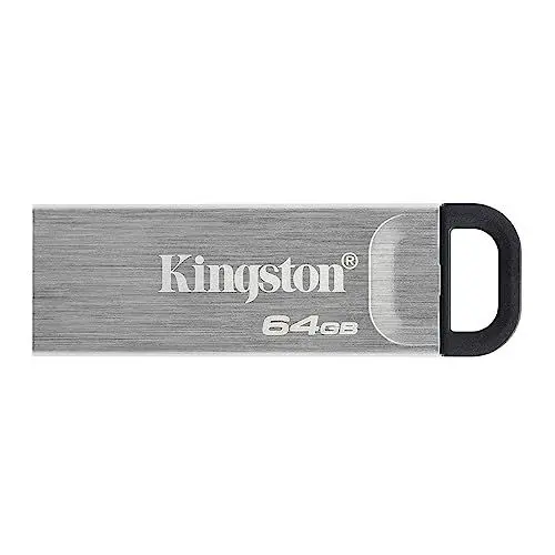 Produktbild: Kingston DataTraveler Kyson USB 3.2 Gen 1 USB-Stick 64GB - Mit stilvollem, kappenlosem Metallgehäuse