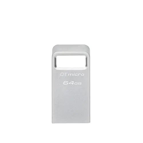 Produktbild: Kingston DataTraveler Micro USB Stick 64GB 200MB/s Metall USB 3.2 Gen 1 - DTMC3G2/64GB, silber