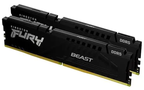 Produktbild: Kingston FURY Beast Schwarz DDR5 64GB (2x32GB) 5200MT/s CL36 DIMM Desktop Gaming Speicher Kit mit 2 AMD EXPO und Intel XMP - KF552C36BBEK2-64